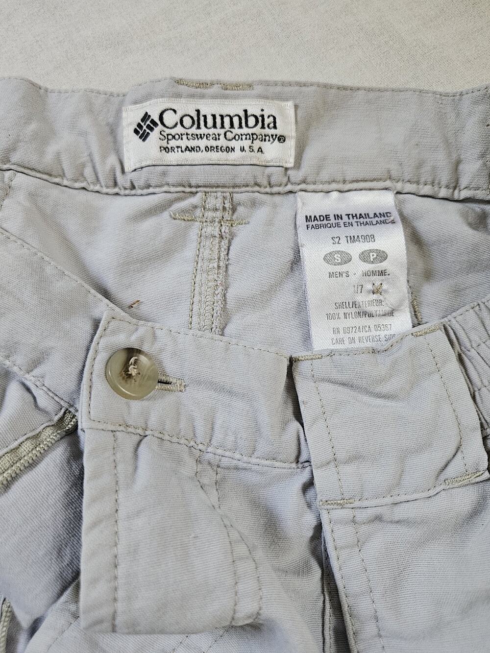 Columbia PFG Mens Small Fishing Cargo Shorts Gray 100% Nylon Hiking